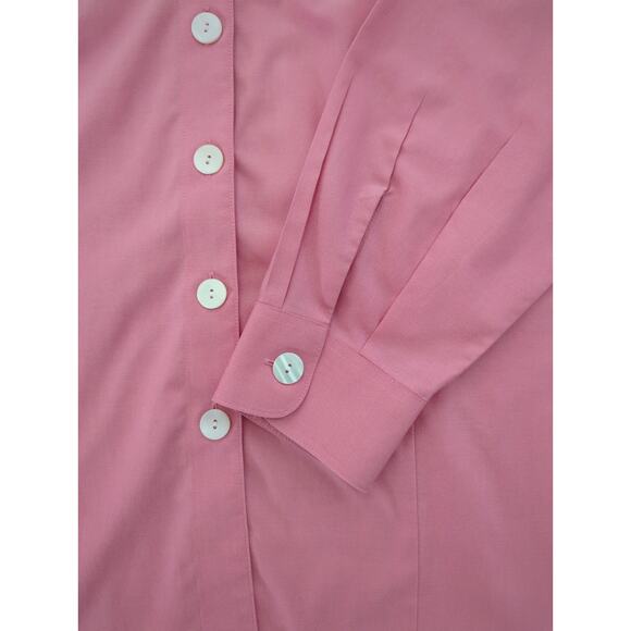 Coldwater Creek Pink Button Up Cotton Tailored Fit Blouse Womens Size 1X (16-18) - Picture 3 of 8